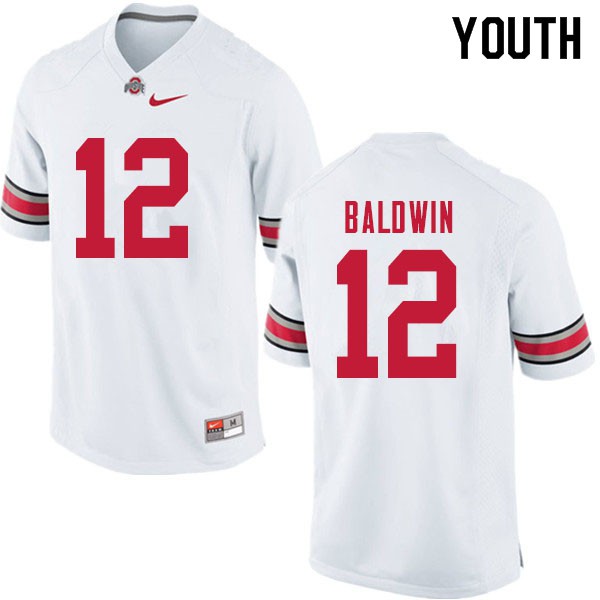 Ohio State Buckeyes #12 Matthew Baldwin Youth Alumni Jersey White